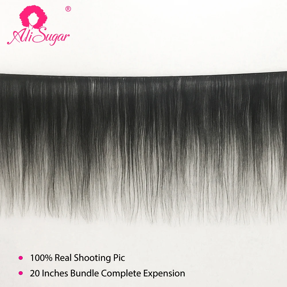 Ali Sugar девственные волосы малазийские прямые пучки с 13*4 синтетический фронтальный натуральный цвет необработанные человеческие волосы для наращивания