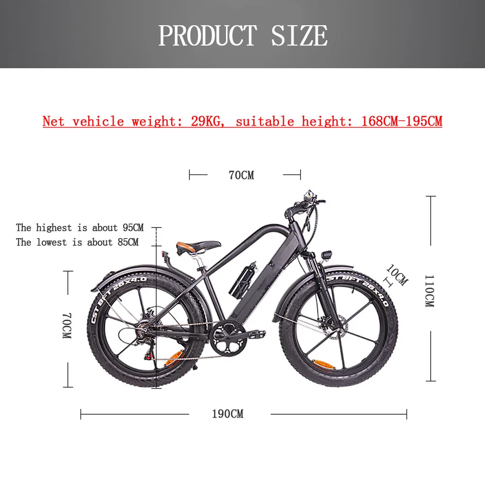 Sale Mountain bike price electric fat bike 26 inch 48v 10ah power lithium battery 4.0 bicycle fat tire aluminum alloy e bike 0