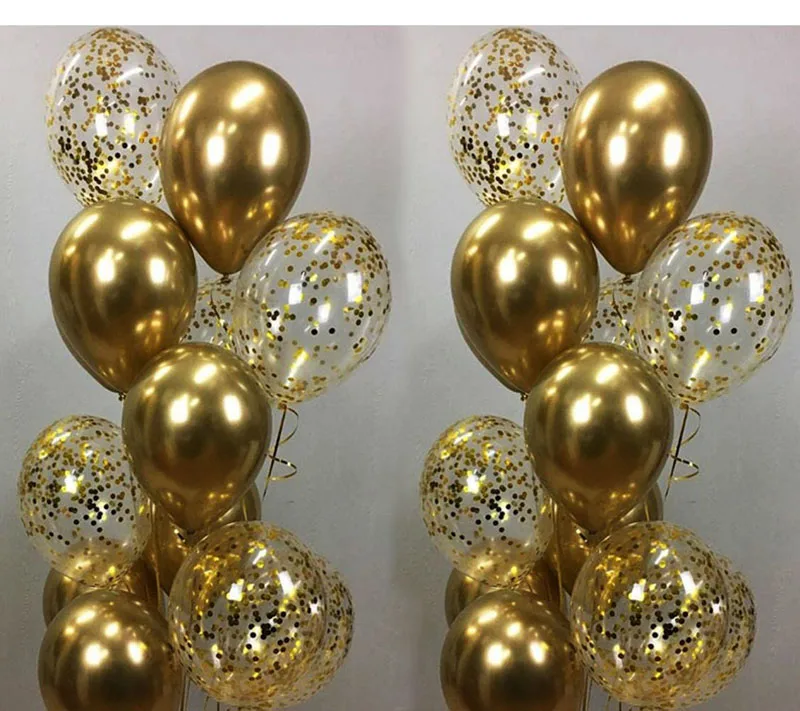 Silver Balloons Confetti-Set Wedding-Decorations Helium Globos Rose-Gold Party Birthday