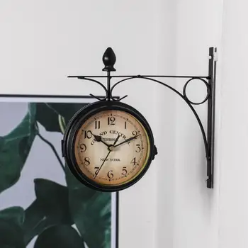 

Outdoor Garden Wall Clock Double Sided Outside Bracket