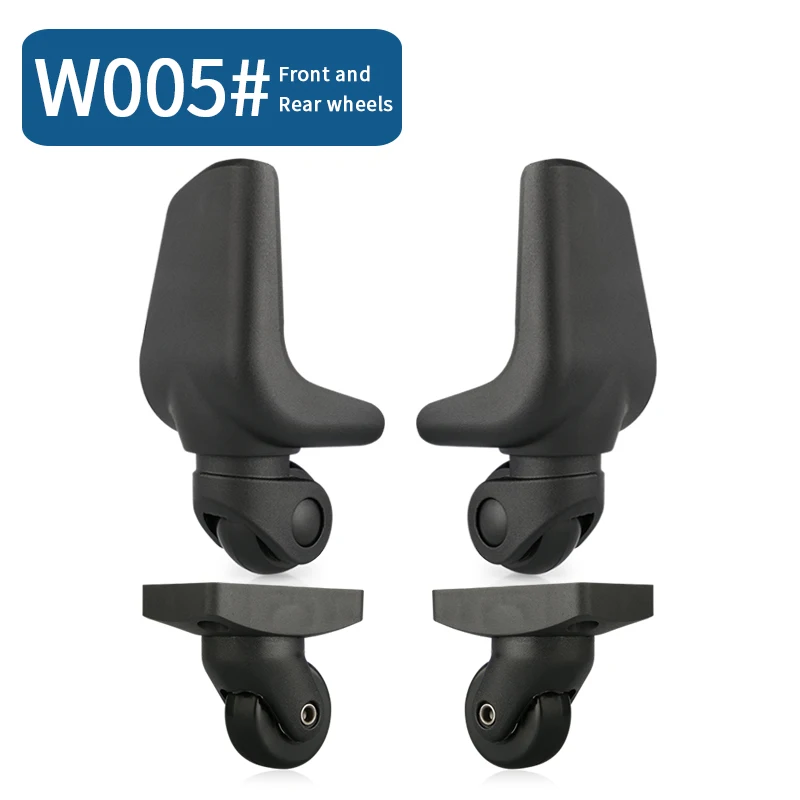 W005(4 Wheels)Black Сменные колеса для багажа, чемодана, продукт, дорожная сумка, колесики для ремонта, износостойкая тяга, коробка, багажные колеса - Цвет: W005(4 Wheels)Black