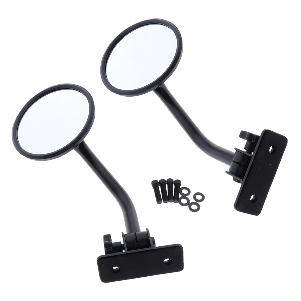 2x Rear view Mirrors, Bolt-on Door Hinge Door Off Mirror for Jeep Wrangler