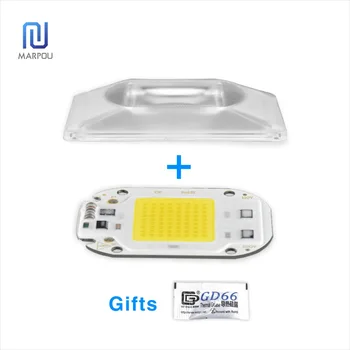 

LED COB Lamp Chip LED Lens Reflector 50W 220V Smart IC DIY 90 Degree Fixed Bracket For LED Flood Light Spotlight Need Heatsink