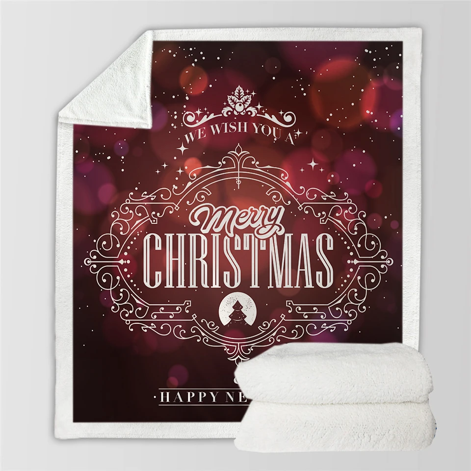 Christmas Blankets soft printed Flannel Blanket Tapestry Christmas Blanket Flannel Fabric Sofa Bed Blanket home decor B1023