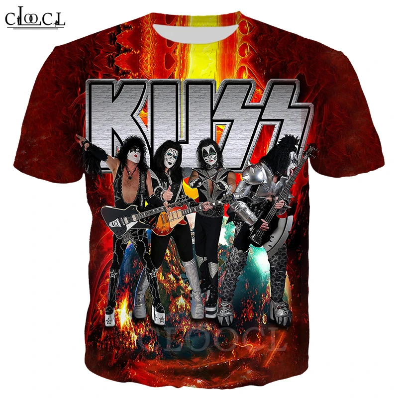 Футболка с 3D принтом рок Kiss Band Свитшот в стиле хип хоп для мужчин и женщин худи