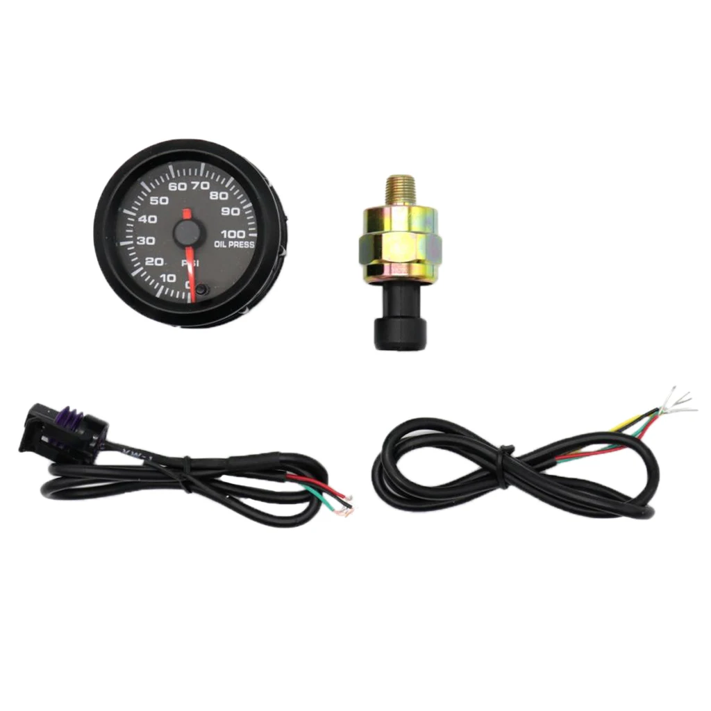 Digital 52mm 2'' LCD Auto Car Oil Pressure Gauge Pressure Meter With Sensor