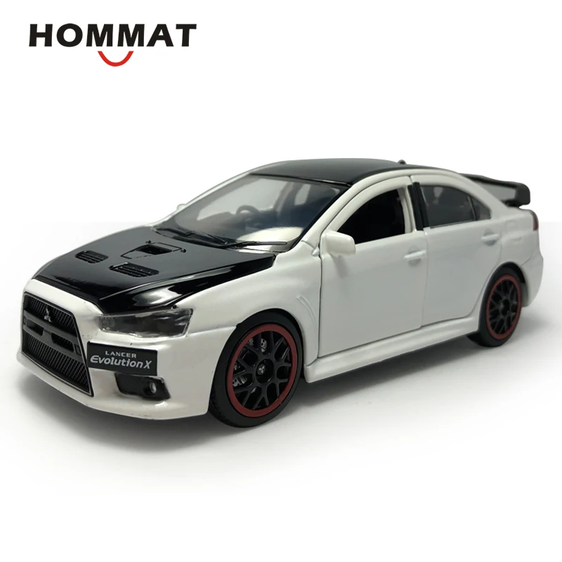 HOMMAT 1:32 Масштаб Mitsubishi Lancer EVO X с черной крышей сплав металла Diecasts& игрушечные машинки модели Машинки Игрушки для детей - Цвет: White