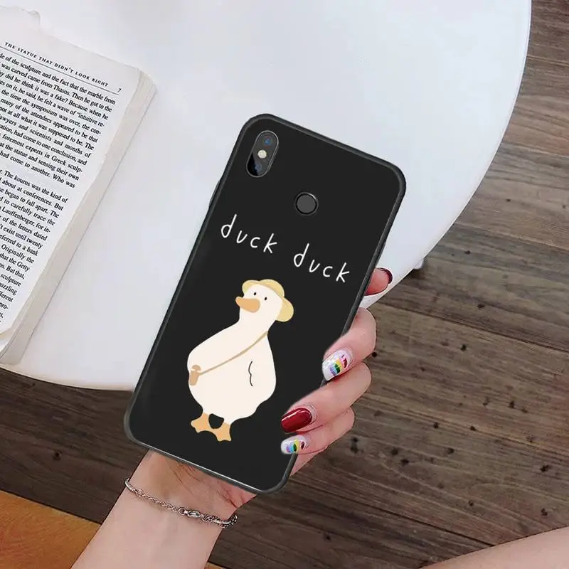 Cute cartoon duck couple bff Phone Case For Xiaomi Redmi note 4 5 8 T 9 10 S 6 7 A 4X Mi A2 K20 K30 Lite pro promax xiaomi leather case chain Cases For Xiaomi