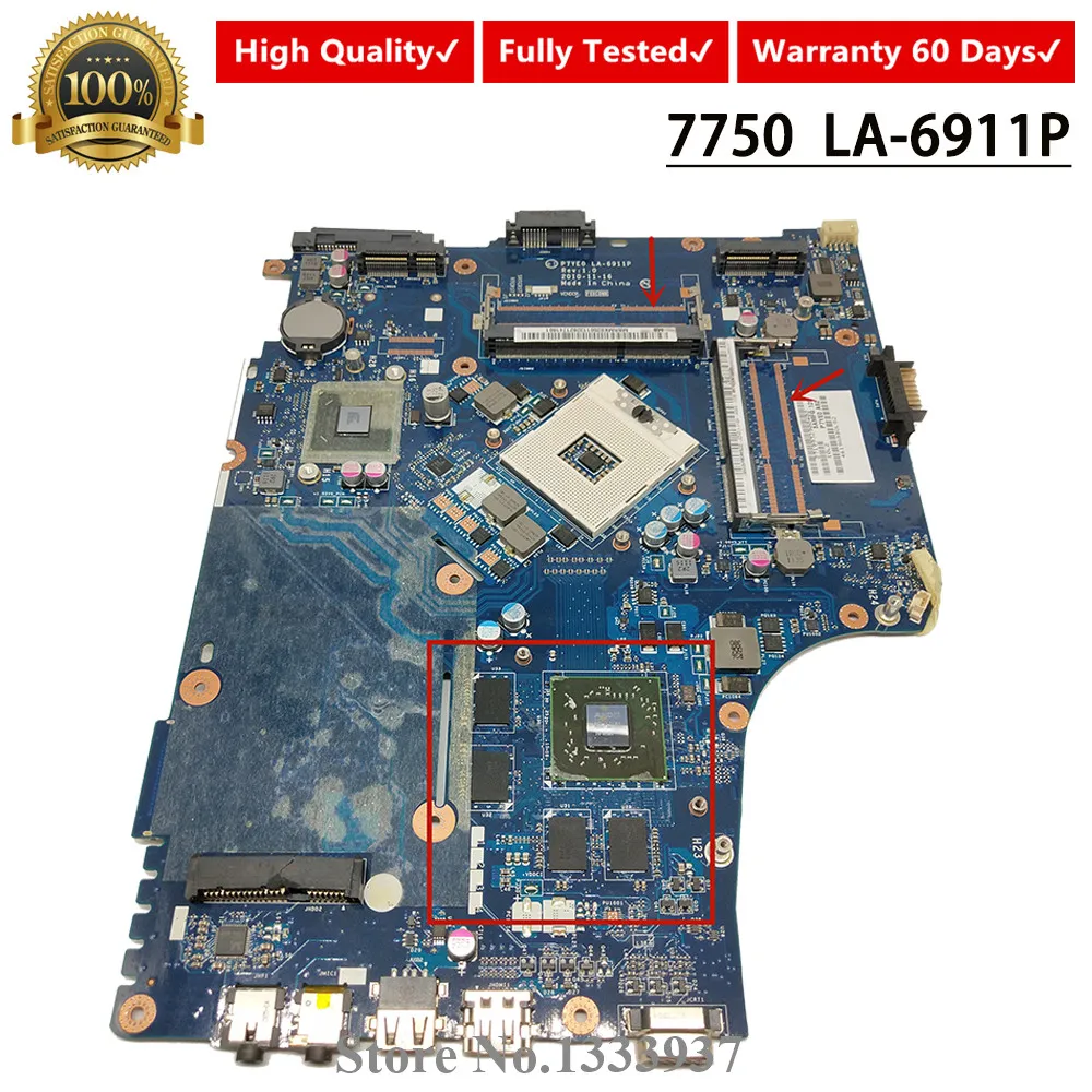 P7YE0 LA-6911P для acer aspire 7750 7750G AS7750 Материнская плата ноутбука MBRMK02001 MB. RMK02.001 основная плата