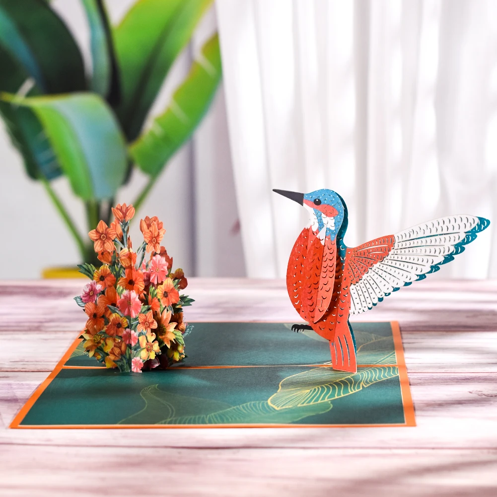 10 Pack 3d Hummingbird Pop-up Birthday Card Gift For Kids Dad Business Cute  Cartoon Animal Greeting Cards Handmade - Cards & Invitations - AliExpress