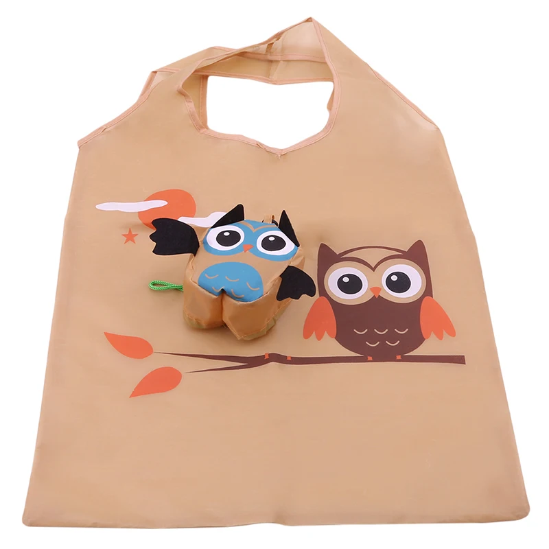 Cartoon Shopping Bag Portable Cute Owl Foldable Tote Reusable Storage Organizer Trolley Supermarket Large Capacity Bag TR997424
