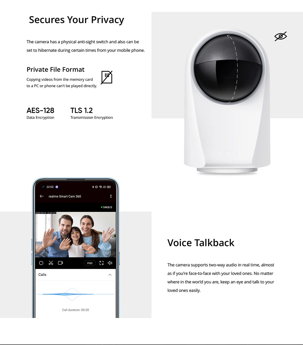Realme Smart Cam 360° 1080p WiFi Smart Security Camera description image 8