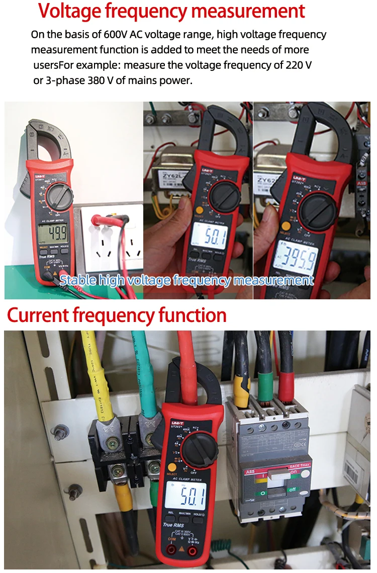 voice volume meter UNI-T UT204 Plus/UT210 Series Clamp Ammeters. Temperature Voltage Tester LCD Digital Current clamp AC/DC NCV True Rms Multimeter loggers tape measure