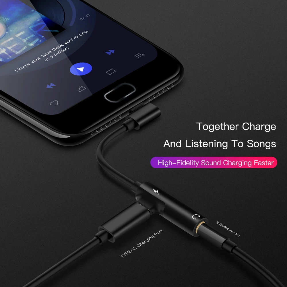 USB Type C to 3.5MM Converter Earphone Audio Cable Type C to 3.5 Adapter Cable For Huawei Letv xiaomi 6 phone