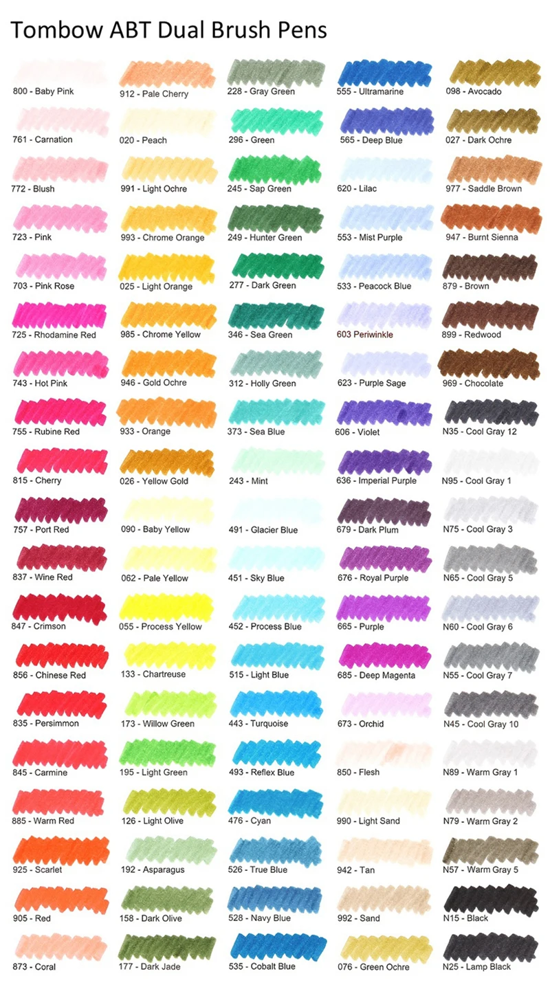 Tombow Abt 96/108 цветов Двойная ручка-кисть для каллиграфии художественный маркер с Подставкой Мягкий акварельный рисунок смешивание окрашивание товары для рукоделия - Цвет: 96colors