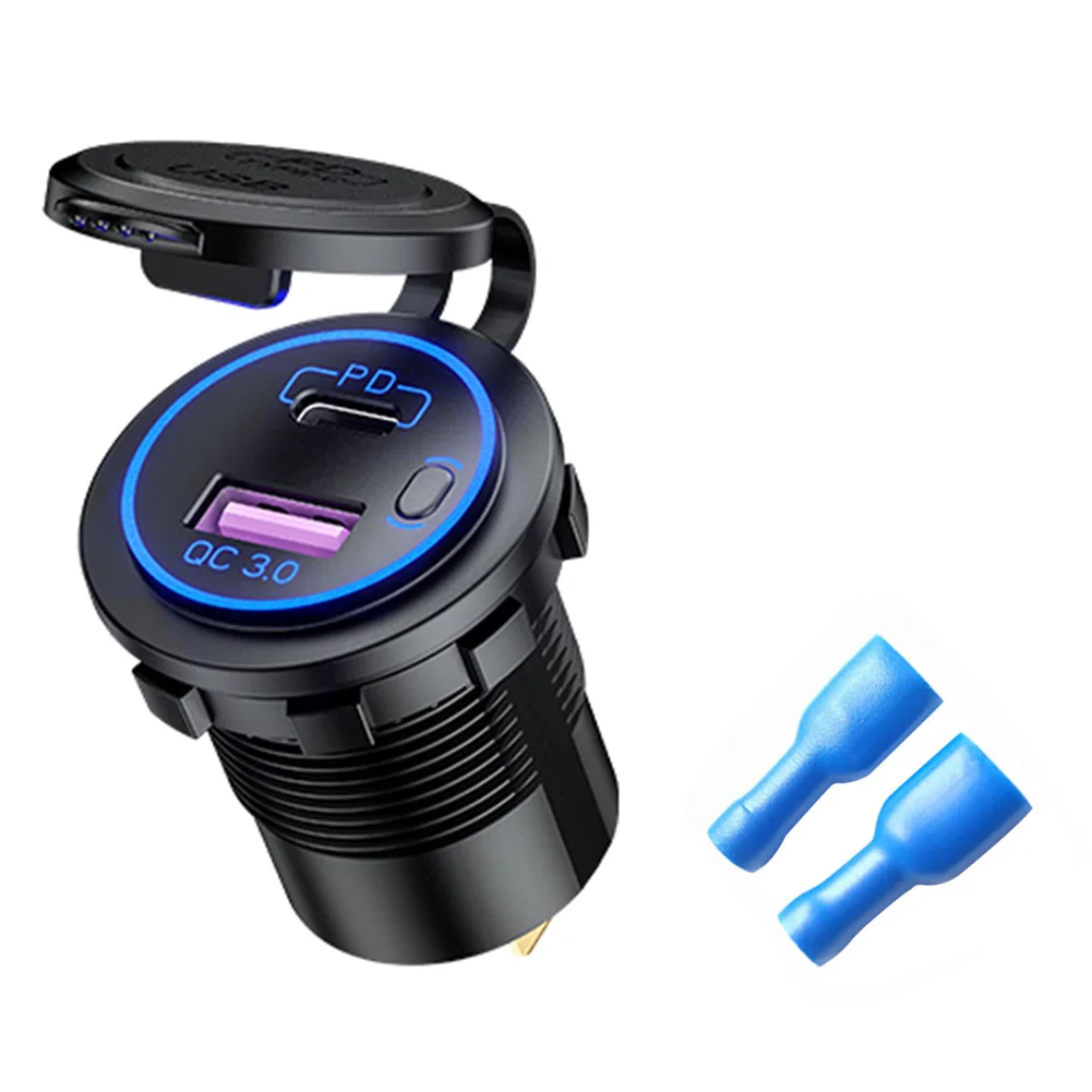 P21-A Автомобиль Мотоцикл Dual USB Зарядное устройство быстрое зарядное QC 3 0 + PD для