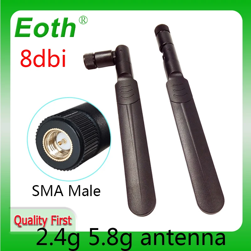 EOTH  2.4g 5.8g antenna 8dbi sma male wlan wifi dual band antene iot module router tp link signal receiver antena high gain