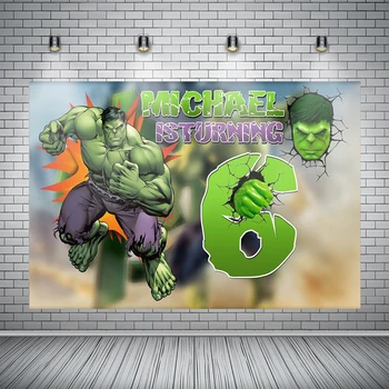 

Superhero Hulk Backdrop Photocall Children Birthday Party Custom Photo Studio Background Photography Photocall 7x5ft