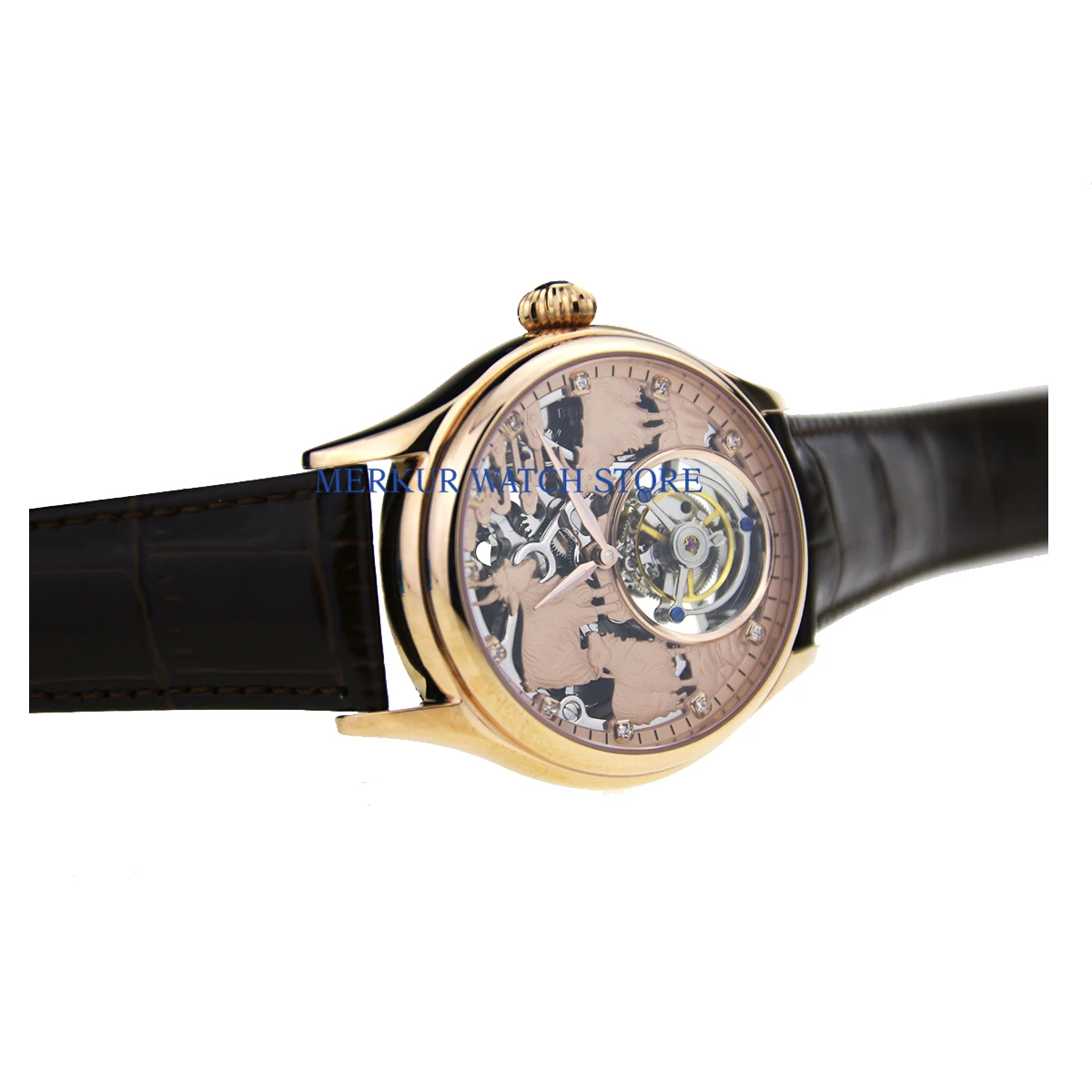 Sugess мужские часы Механические чайки Ханчжоу Высокая Beat Tourbillon движение Skelenton роскошное платье Золотая Коза