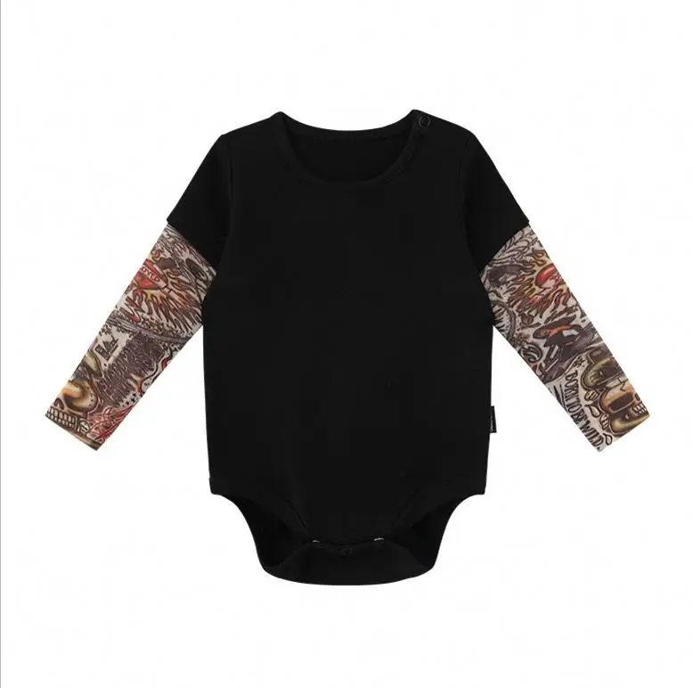 black blouse 110cm Детские комбинезоны для новорожденных мальчиков и девочек, детский комбинезон, Солнцезащитная детская одежда с длинными рукавами и цветочным принтом - Цвет: black blouse 110cm