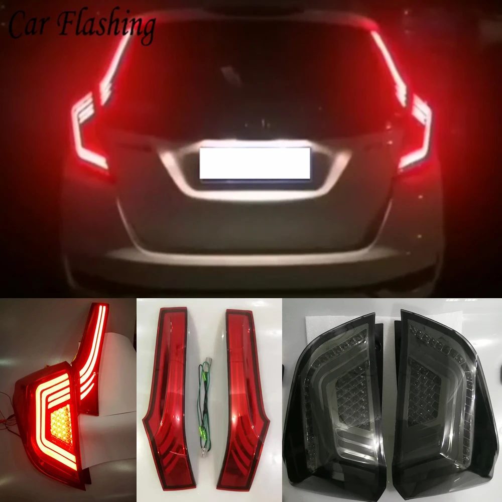 Автомобильный Стайлинг задние фонари для Honda Jazz Fit GK5- светодиодные задние фонари задняя противотуманная лампа задняя лампа DRL+ тормоз+ Парк+ Сигнальные огни