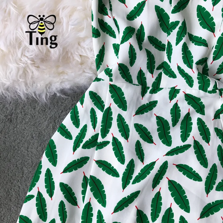 Tingfly повседневное боковое летнее платье с разрезом от бедра женское с открытой спиной на шнуровке бохо шик Макси длинное платье на бретелях пляжное платье с принтом листьев vestidos