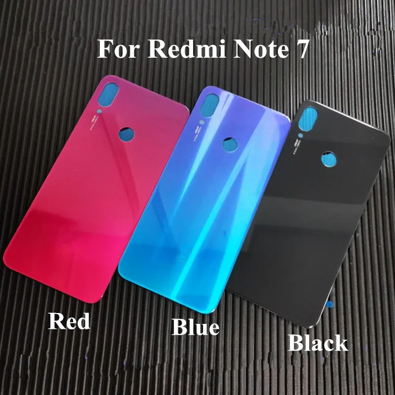 Оригинальная Задняя крышка батареи для Xiaomi Redmi Note 7, стеклянная задняя крышка для телефона, корпус батареи для Redmi Note7, запасные части