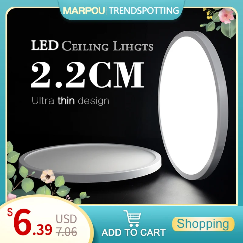 Living Room lights LED Ceiling Lamp Ultra-thin Cold White 9W 13W 18W 24W lighting fixture Ceiling Lights for Bedroom and kitchen