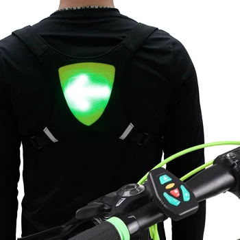 

Wireless cycling vest with Safety Turn Signal Remote Control Reflective Warning Vest Backpack for Cycling Running Walking