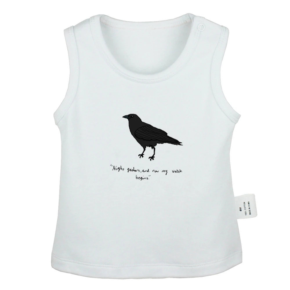 JcBabyYV450W Game of Thrones Three-eyed crow House Stark Direwolf Design Newborn Baby Tank Tops Toddler Vest Sleeveless Infant Cotton Clothes - Цвет: JcBabyYV450W