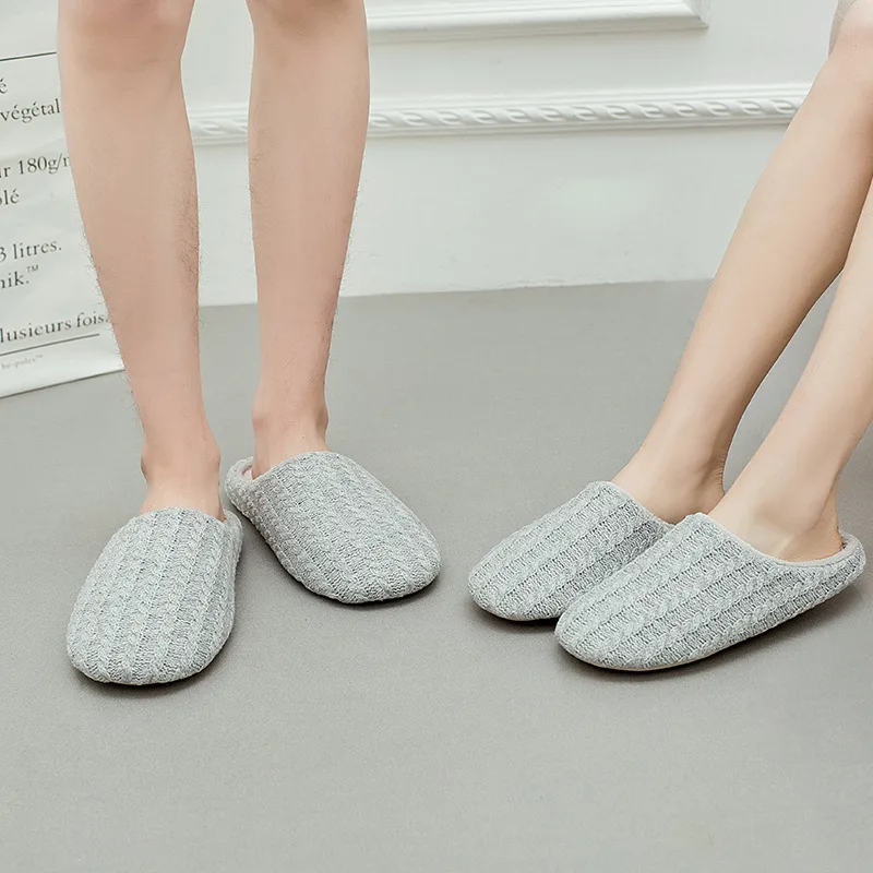Удобные тапочки из пены с эффектом памяти; женские и мужские домашние тапочки с ворсистой шерстью и флисовой подкладкой; домашняя обувь на нескользящей резиновой подошве