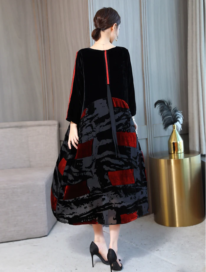 Женские платья больших размеров новинка Осень зима свободное модное женское