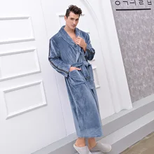 Men Winter Plus Size Long Cozy Flannel Bathrobe Kimono Warm Coral Fleece Bath Robe Night Fur Robes Dressing Gown Women Sleepwear Men Winter Plus Size Long Cozy Flannel Bathrobe Kimono Warm Coral Fleece Bath Robe Night Fur Robes Dressing Gown Women Sleepwear