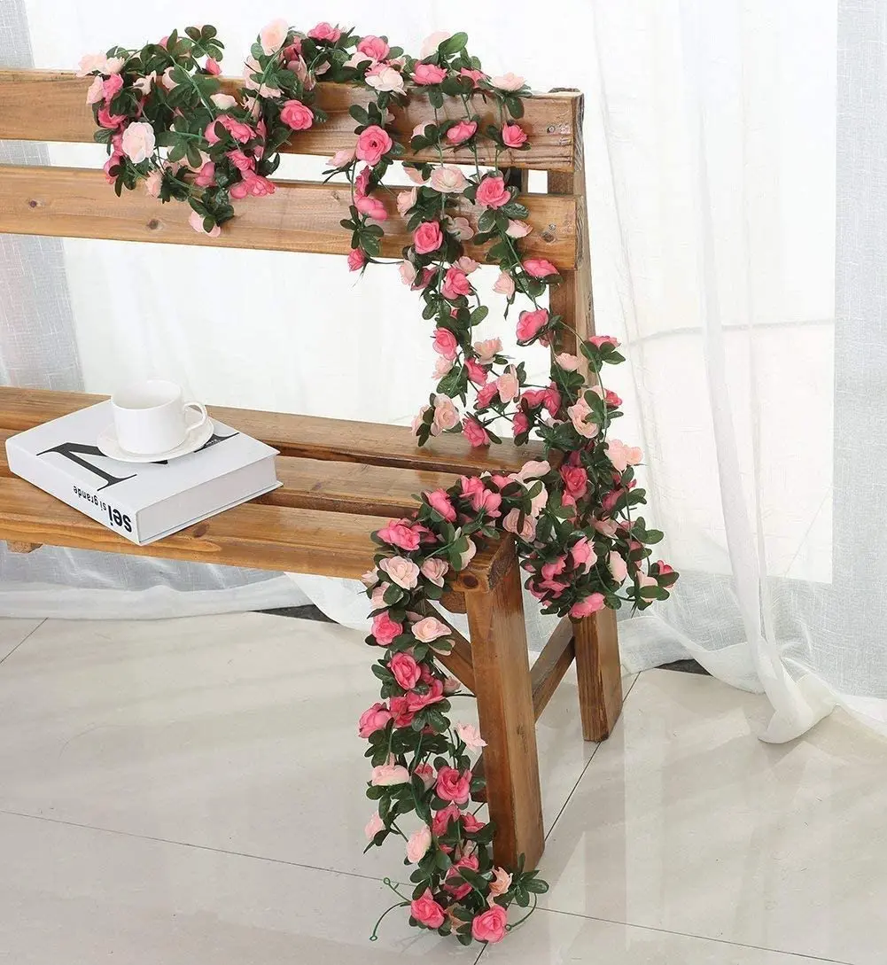 SOMYTING Ghirlanda di fiori di eucalipto artificiale con foglie di eucalipto finte con foglie di eucalipto finte, per matrimoni, sfondo per feste, centrotavola, decorazione per la stanza (blu e bianco