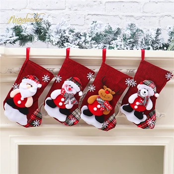 

NICROLANDEE Christmas Stockings Mini Socks Santa Candy Gift Bag Christmas Tree Decorations Home Decor Party Decorations Gifts