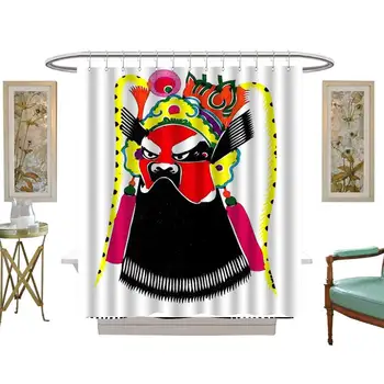 

Shower Curtains Black and red Illustration Clip Art,W60 x L72 Christmas Fish Shower Curtain