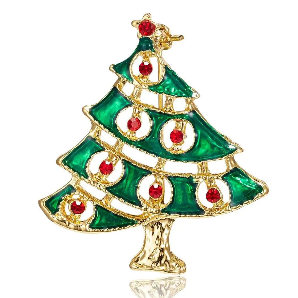 Rinhoo горный хрусталь кристалл рождественские броши в виде дерева для женщин трендовые изысканные булавки подарок свитер платье аксессуары рождественские украшения - Окраска металла: 15