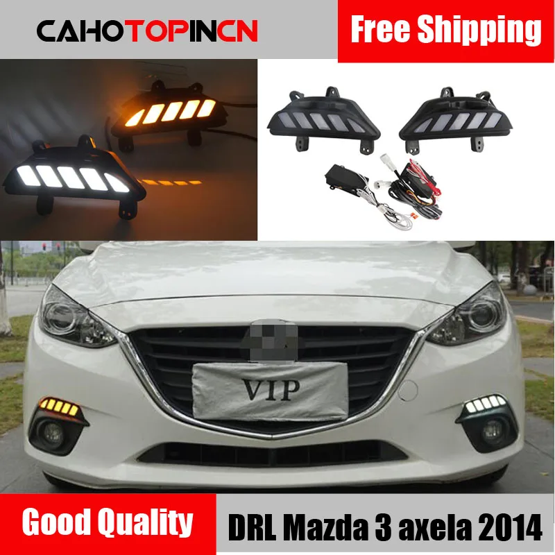 

Для Mazda 3 axela 2014 2015 2016 Водонепроницаемый дневные ходовые огни 12В Светодиодный дневной светильник противотуманная фара монитор измеряет динамическое поворотов стиль реле