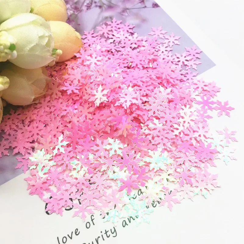 10 мм Снежинка ПВХ блестки Рождественский подарок ткань блестки DIY Navidad украшения белый снег блестки Швейные ремесла аксессуары