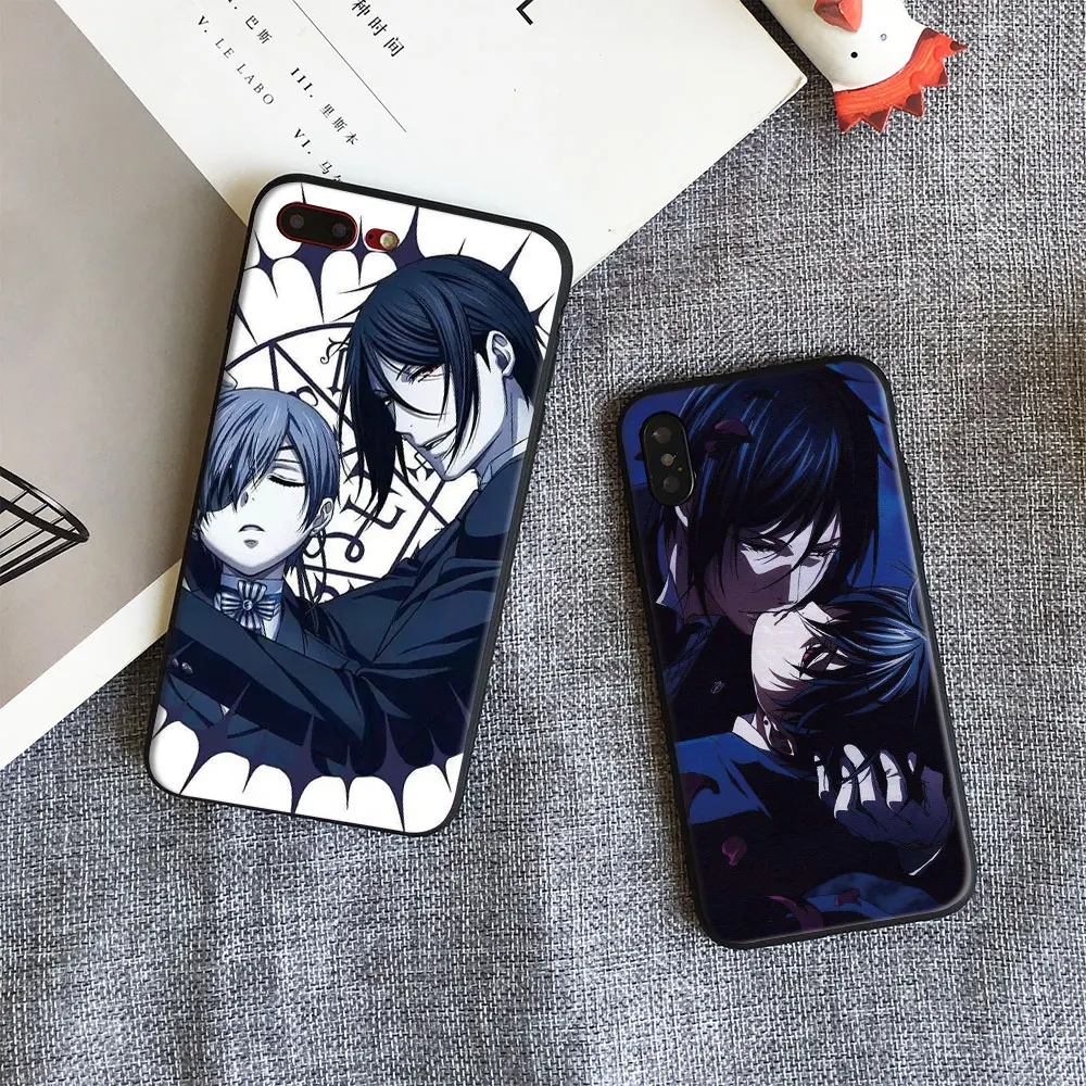 Sebas and Ciel Phantomhive Black deacon anime soft silicone Phone case cover shell For iPhone 6 6s 7 8 Plus X XR XS 11 Pro Max | Мобильные