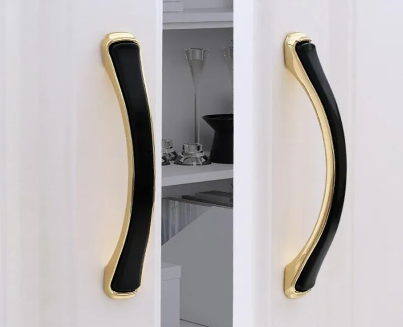  2pcs free shipping  96mm shipping Anti-copper 64mm hidden Handle Matte black Kitchen Cabinets Pulls cupboard 128mm cup shell handle  