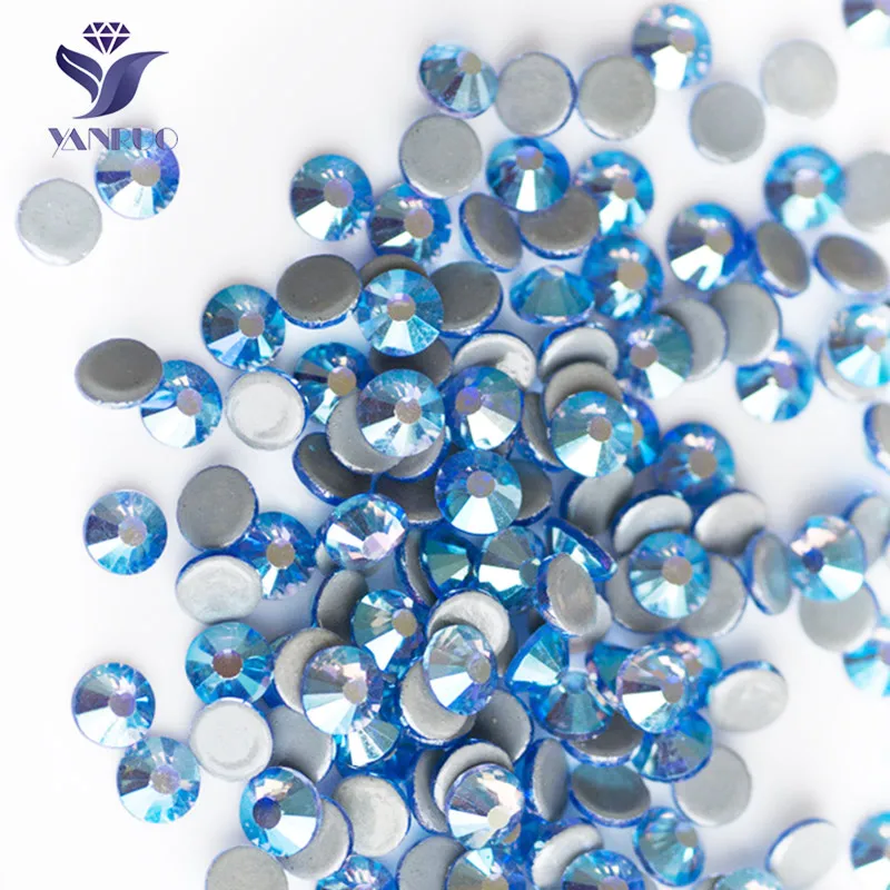 Light Sapphire AB YANRUO 2058HF SS16 SS20 железо на стразы горячей фиксации Стразы супер качество цвет AB Камни Стекло теплопередача для одежды - Цвет: Light Sapphire AB