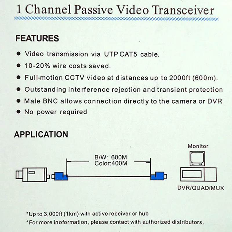 1 пара CCTV Согласующий трансформатор для видеоизображения, витая Balun пассивные трансивера BNC разъем 3000FT UTP кабель питания Cat5 адаптер Аксессуары G16