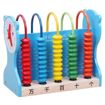 

Children Wooden Abacus Toys Clock Early Math Educational Learning Toy Intelligence Development Calculat Bead Kid Montessori Toy