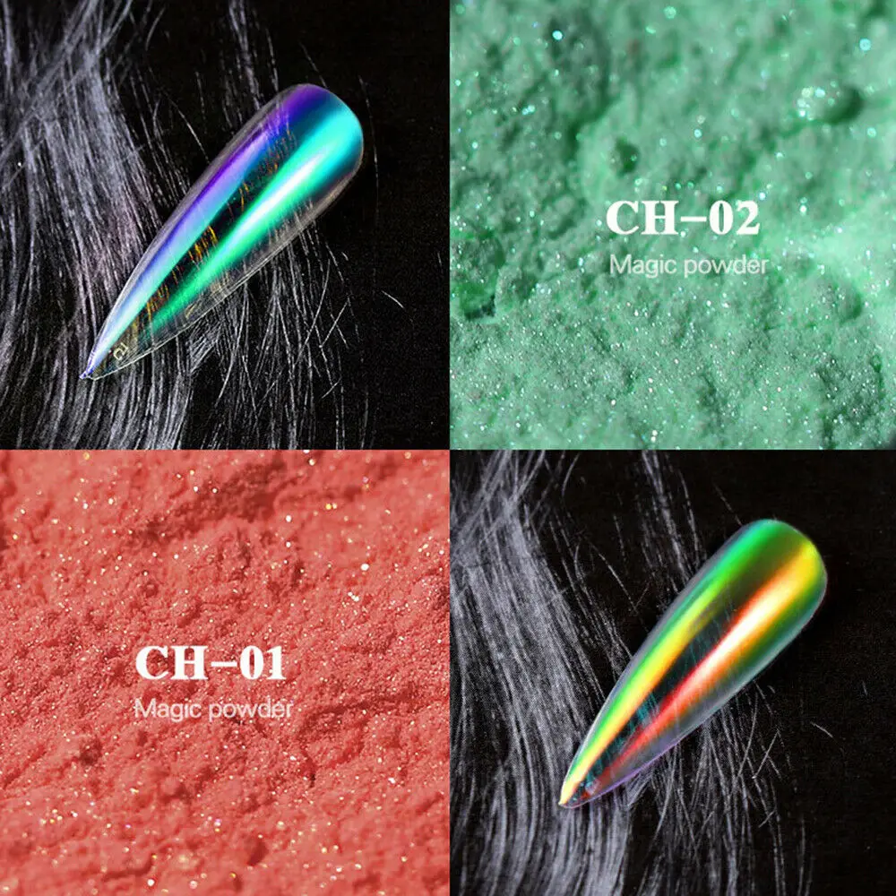 Модный волшебный УФ-гель для дизайна ногтей Полировка хромированные хлопья пигментные пылевые украшения для маникюра ногтей перламутровый Блестящий Порошок