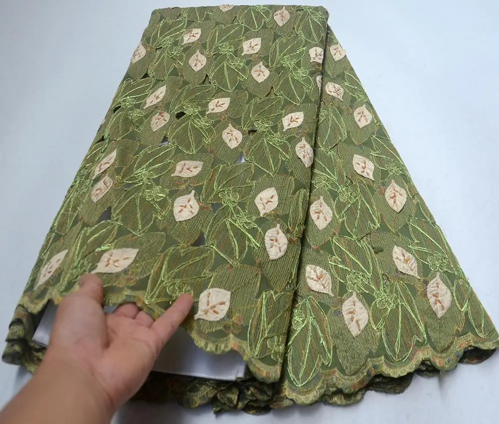 

2019 Latest Fashion Lace Fabric Green High Quality African Lace Fabric Hight quality Lace Fabric For Party