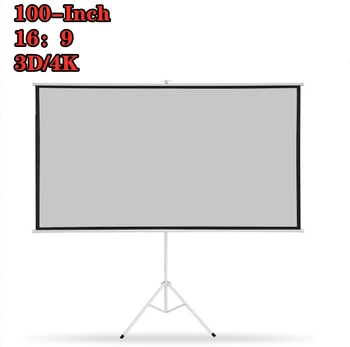 

Projector Curtain FULL HD Tripod Projector Screen 100 inch 3D 4K 16:9 Matte Gray Fabric Fiber Glass Bracket Stand Tripod Outdoor