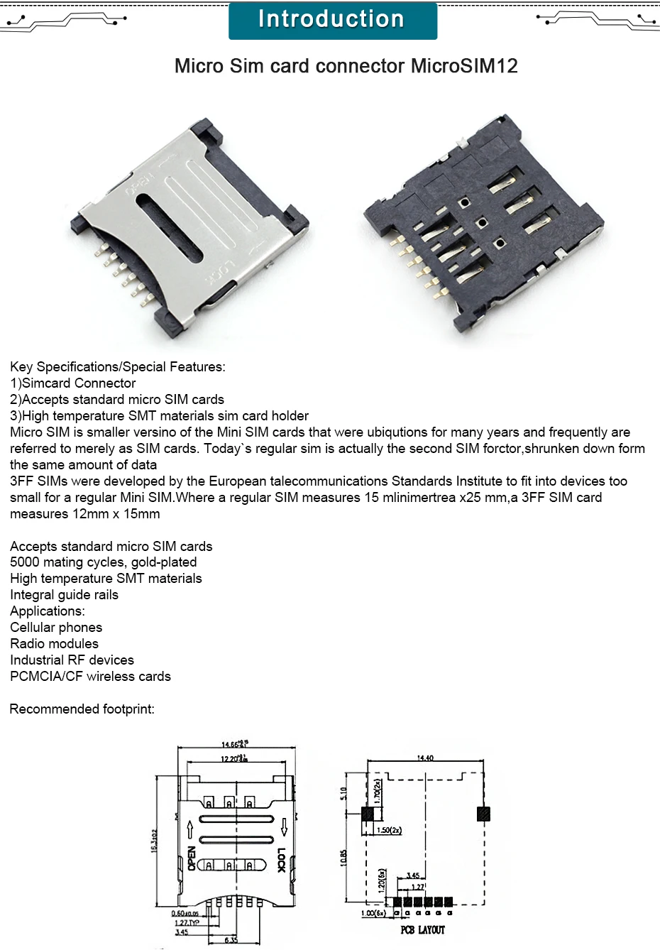 Micro Sim card connector,locked Micro sim card tray|tray sim|connector sim  cardc c - AliExpress