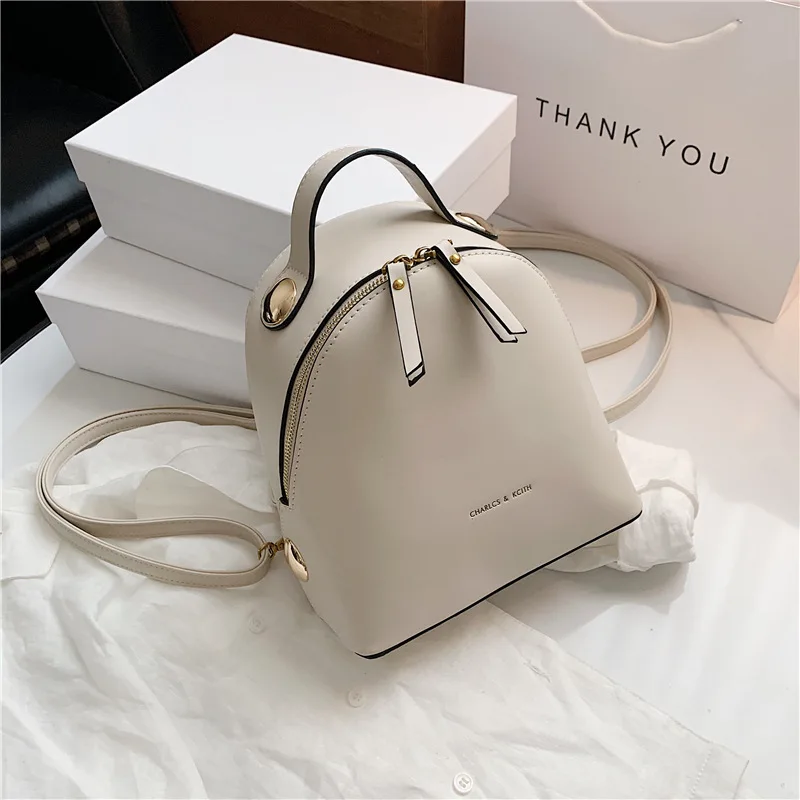 

Cute Small Backpacks 2021 New Designer White Shoulder Bag Large Capacity Korean Backpack Double Zipper Crossbody Bags For Women