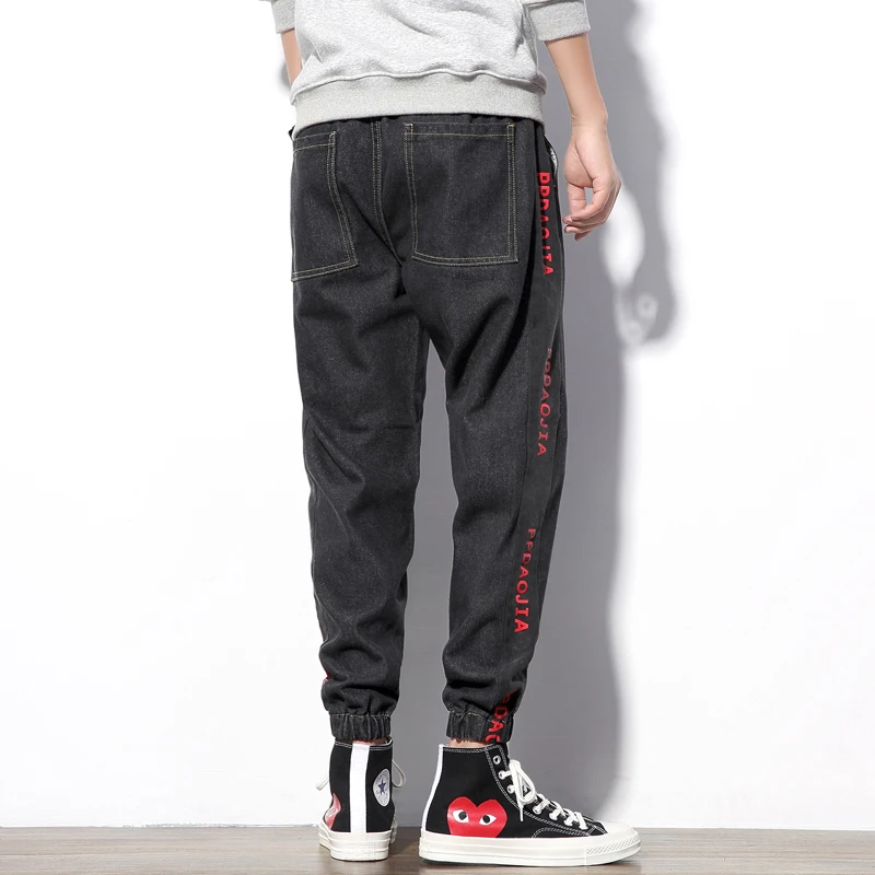 M-5XL Men Jeans Pants Casual High Quality Denim Pants Men Vintage Casual Autumn Plus Size Print Patchwork Denim Jeans